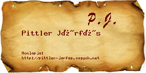 Pittler Járfás névjegykártya